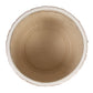 Cream Round Stoneware Planter with Woven Pattern in Reactive Glaze
