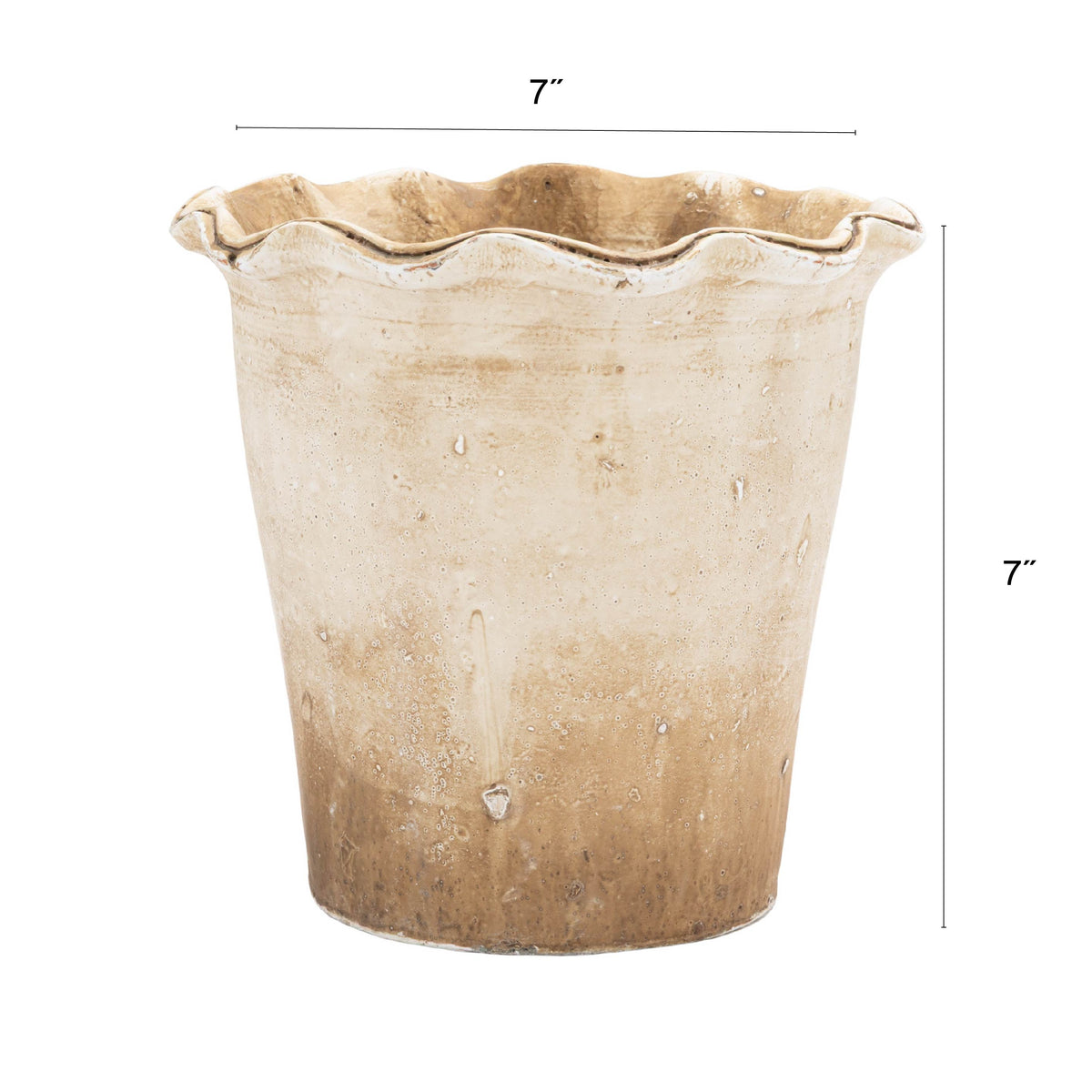 Distressed Terracotta Planter with Ruffled Edge | Ferry-Morse Décor
