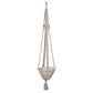 Macrame plant hanger with tassels on a white background