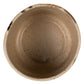 Brown ceramic bowl with speckled texture on a white background