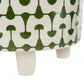 Green & White Footed Stoneware Planter with Abstract Print