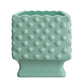 Mint Ceramic Hobnail Planter with Scalloped Edge & Polka Dots