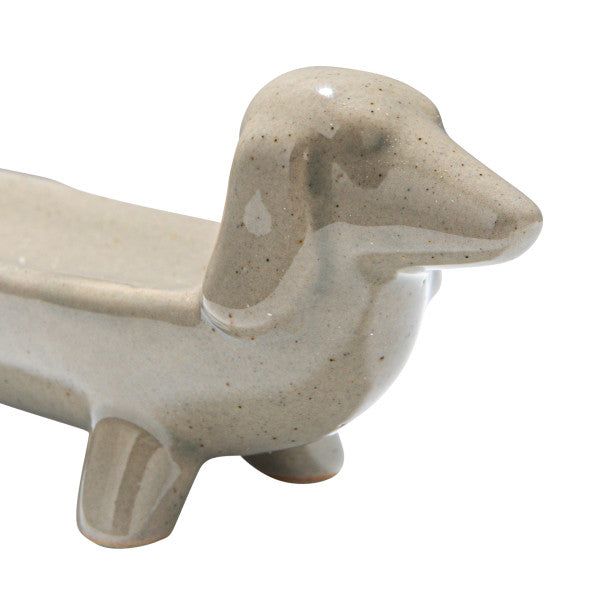 Grey Ceramic Dog Trinket Dish