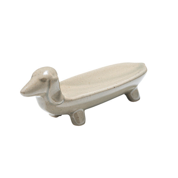 Grey Ceramic Dog Trinket Dish