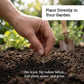 Hand planting seed in garden with call out "Plant Directly in Your Garden. No trays. No indoor setup. Just plant, water, and grow."