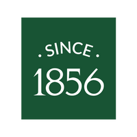 A square dark green graphic with white text reading 'SINCE 1856' centered on a white background.