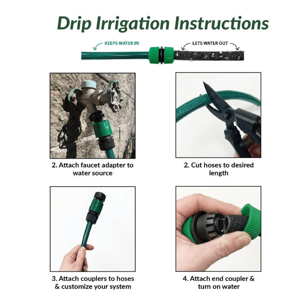 Step-by-step guide for using drip irrigation with images and text