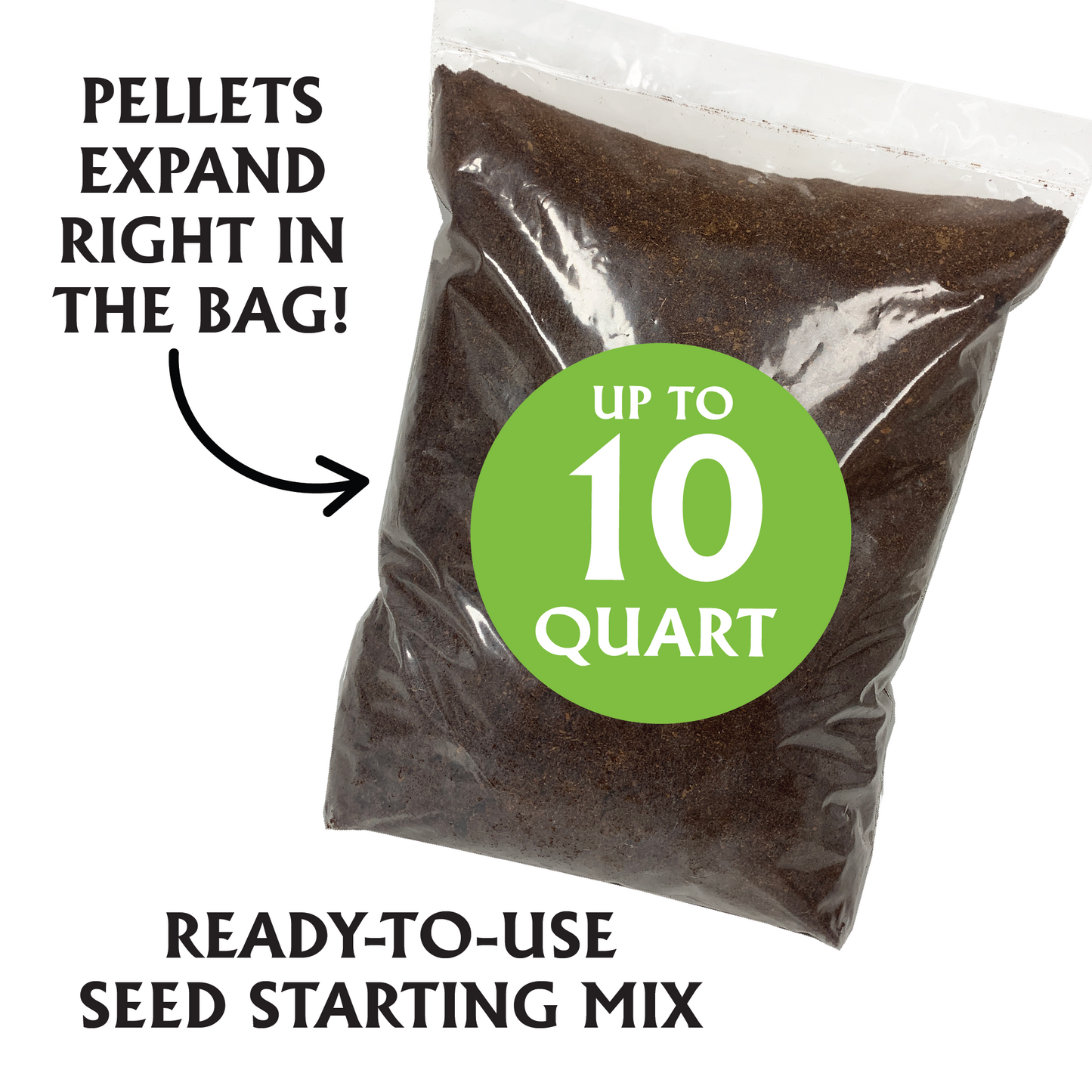 Seed Starting Coco Coir Soil Mix, Compressed Expands to 10 QT