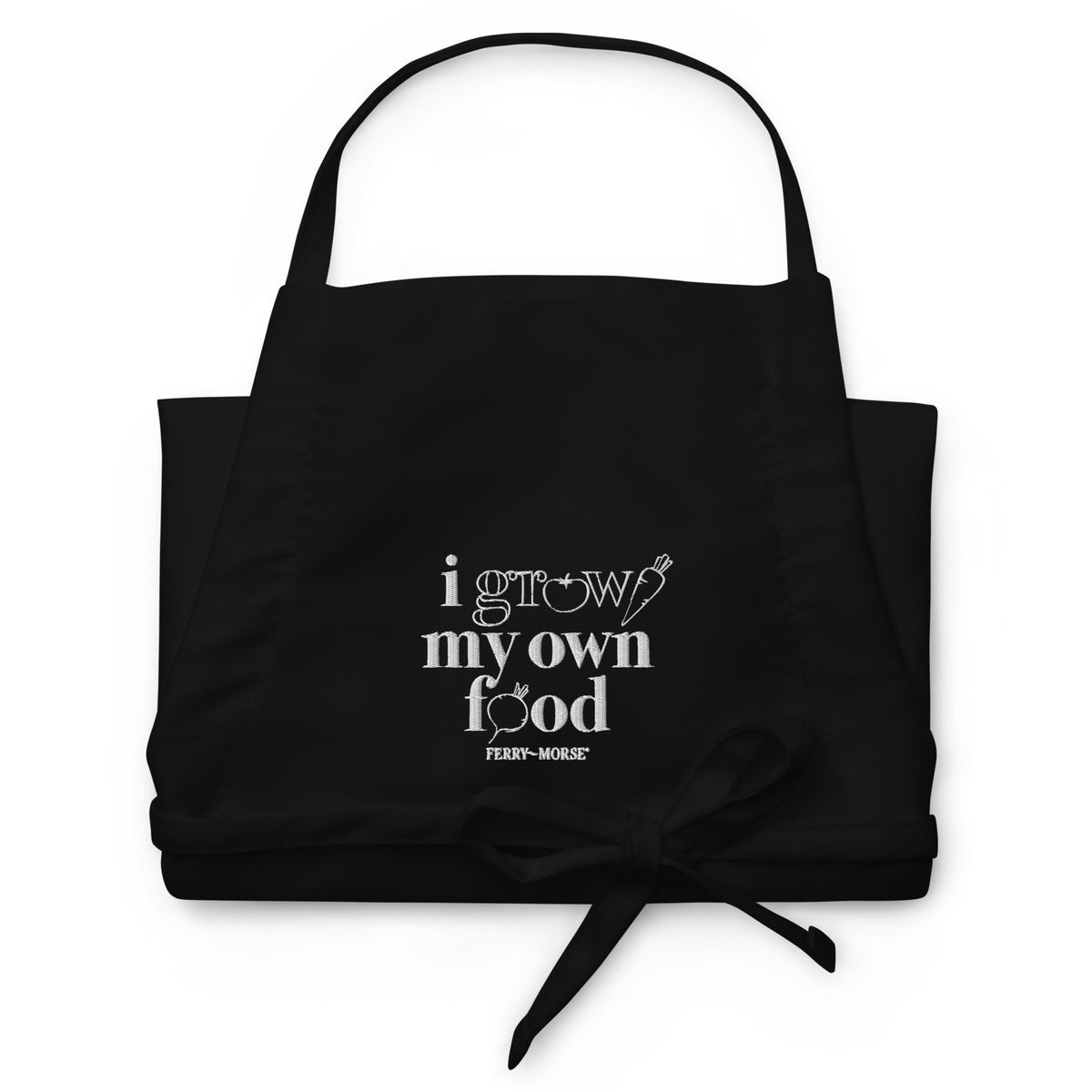 I Grow My Own Food Folded Black Apron