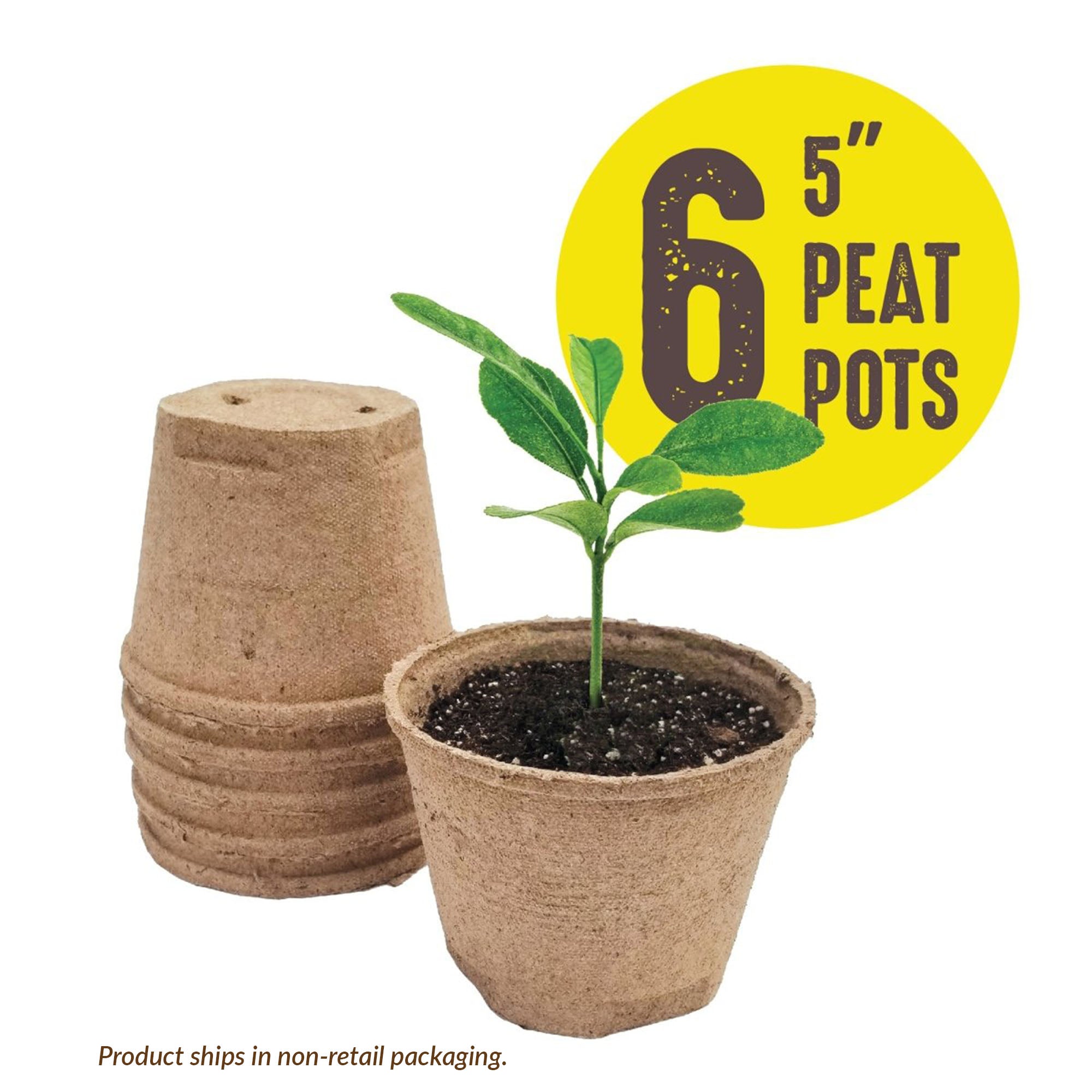 Jiffy - Pots, 5 inch Peat Pots - Ferry - Morse