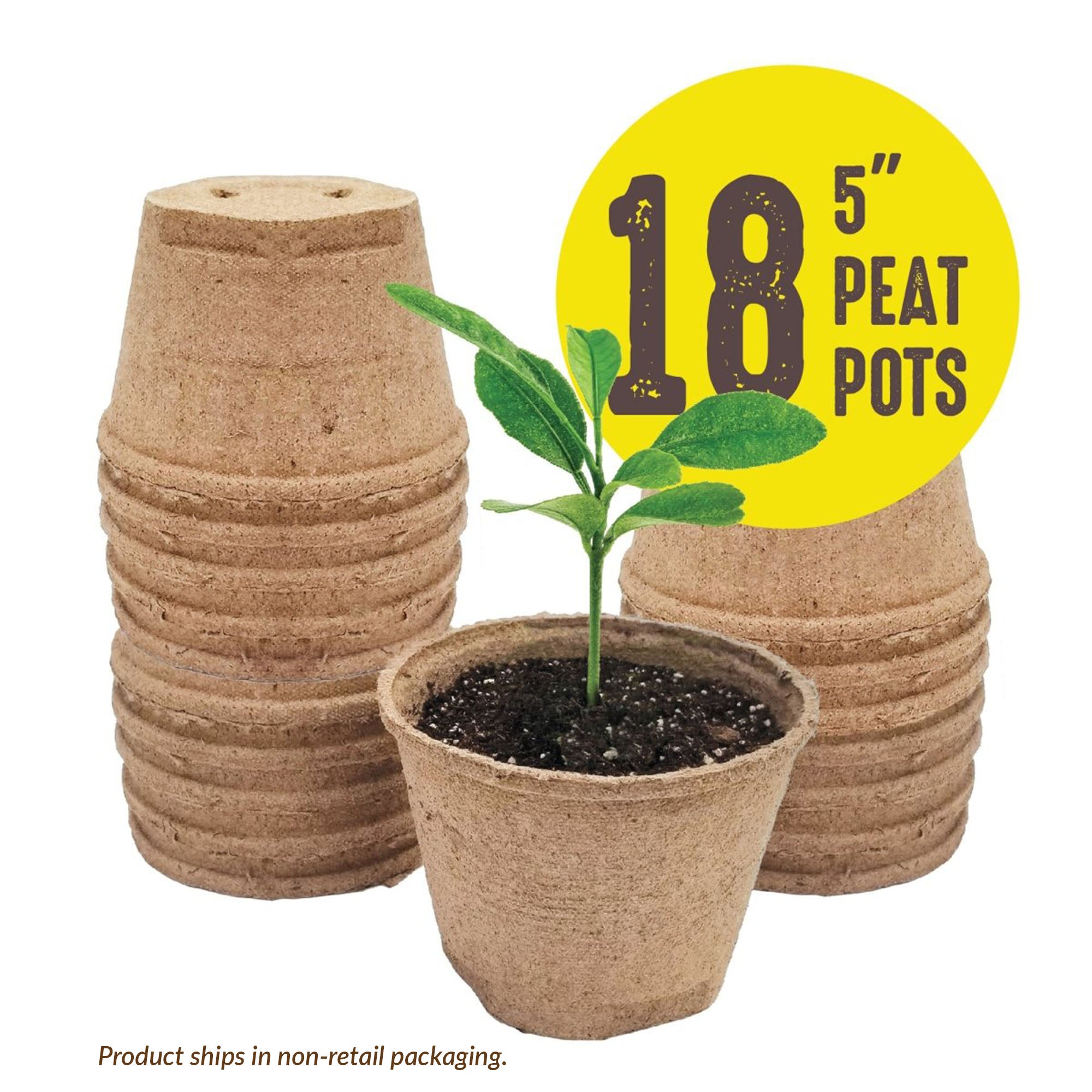 Jiffy - Pots, 5 inch Peat Pots - Ferry - Morse