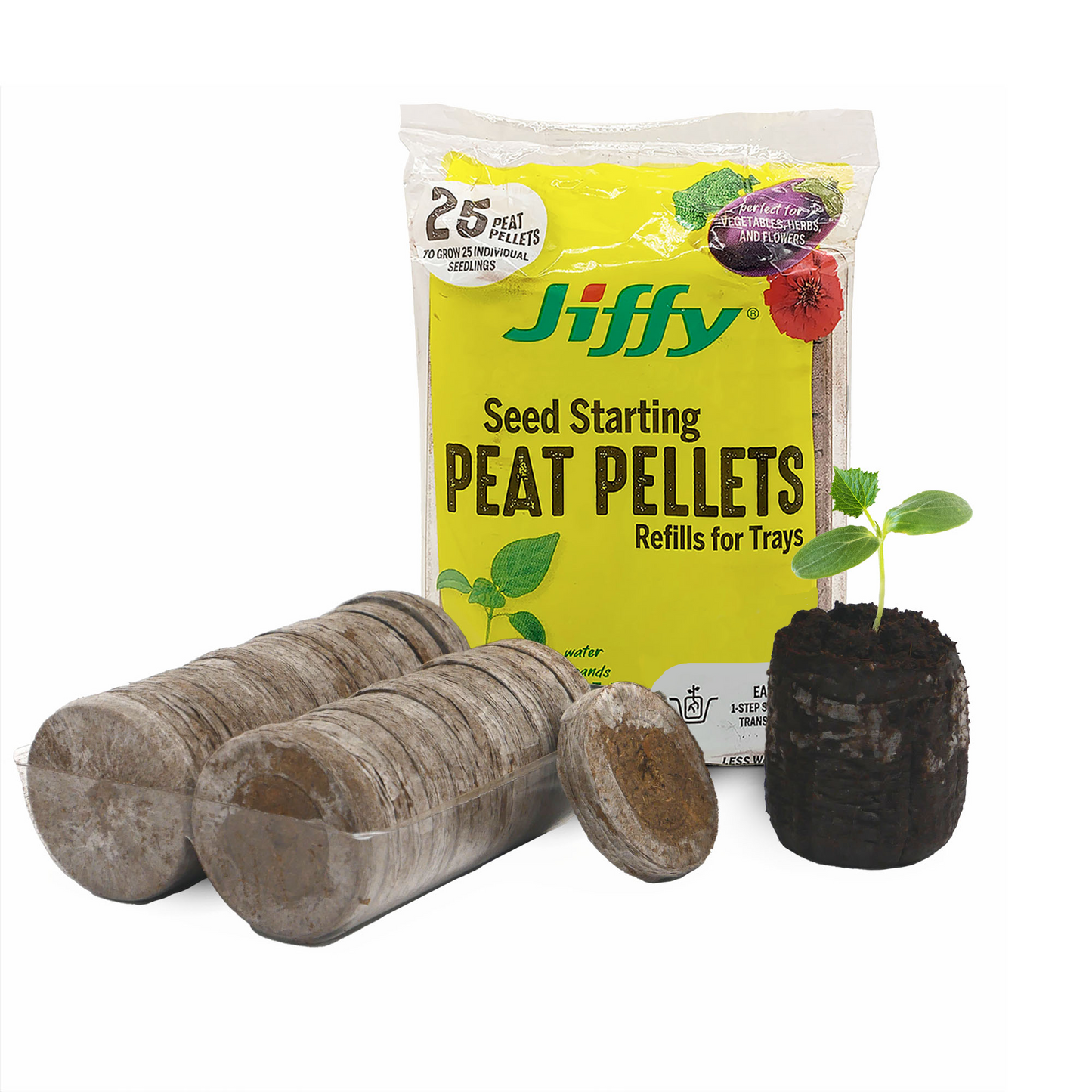 Jiffy Seed Starting 42mm Peat Pellets Refills (25 Pack)