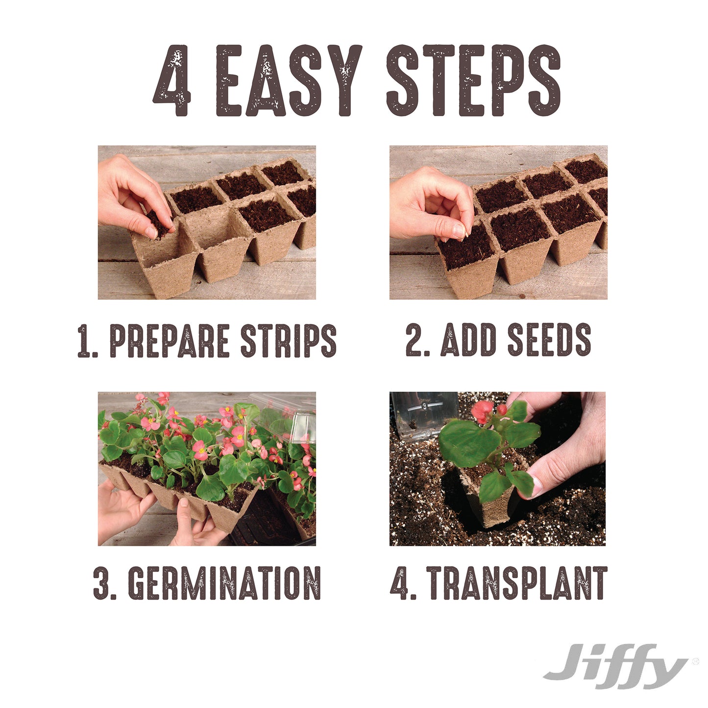 Jiffy Biodegradable 32 Cell Peat Strip Seed Starting Greenhouse with SUPERthrive