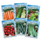 Six Ferry-Morse vegetable seed packets on deplay