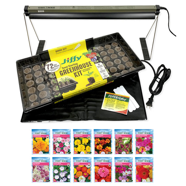 Complete Indoor Growing Seed Starting Kit with Annual Flower Seeds