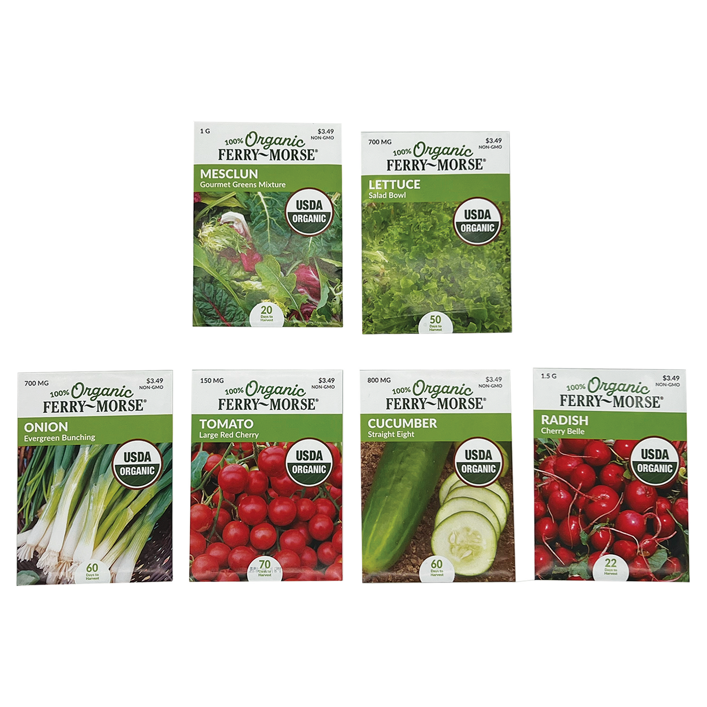 Organic Salad Garden Seed Bundle (6 Pack)