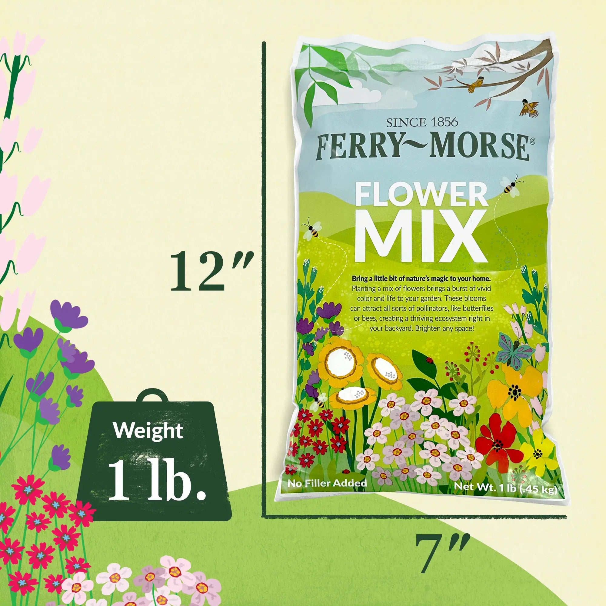 All Purpose Sun-Shade Mix Bulk Wildflower Seeds, 1lb