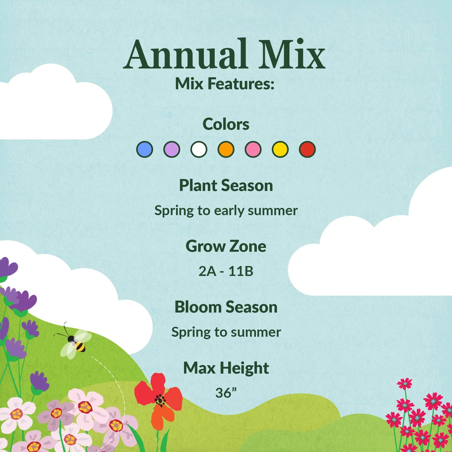 Annual Mix Bulk Flower Seeds, 1lb