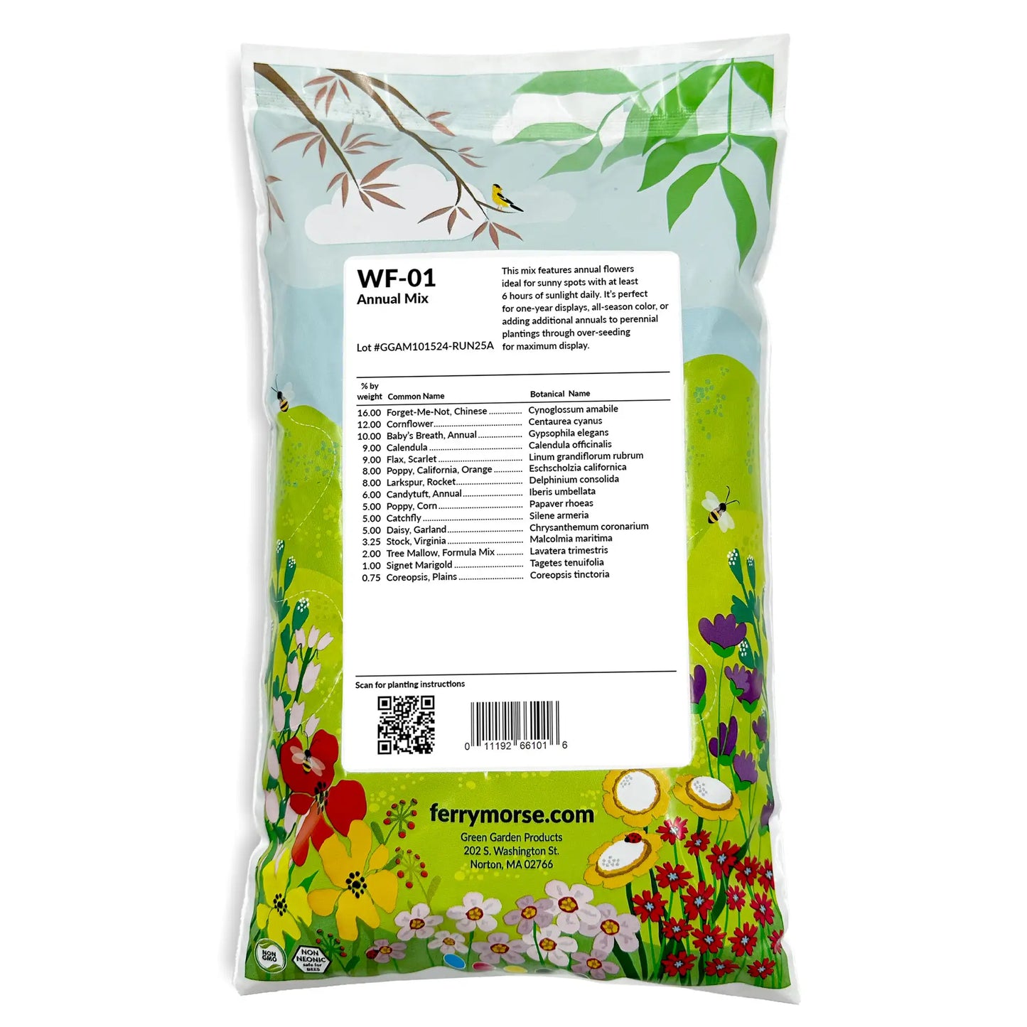 Annual Mix Bulk Flower Seeds, 1lb