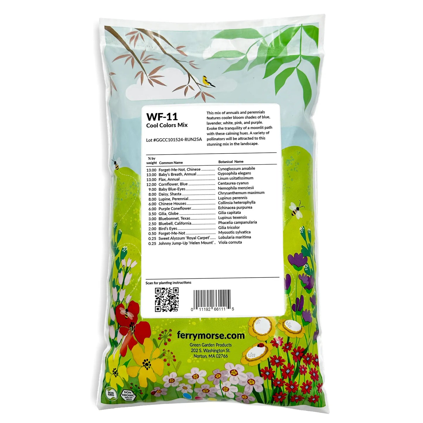 Cool Colors Mix Bulk Wildflower Seeds, 1lb