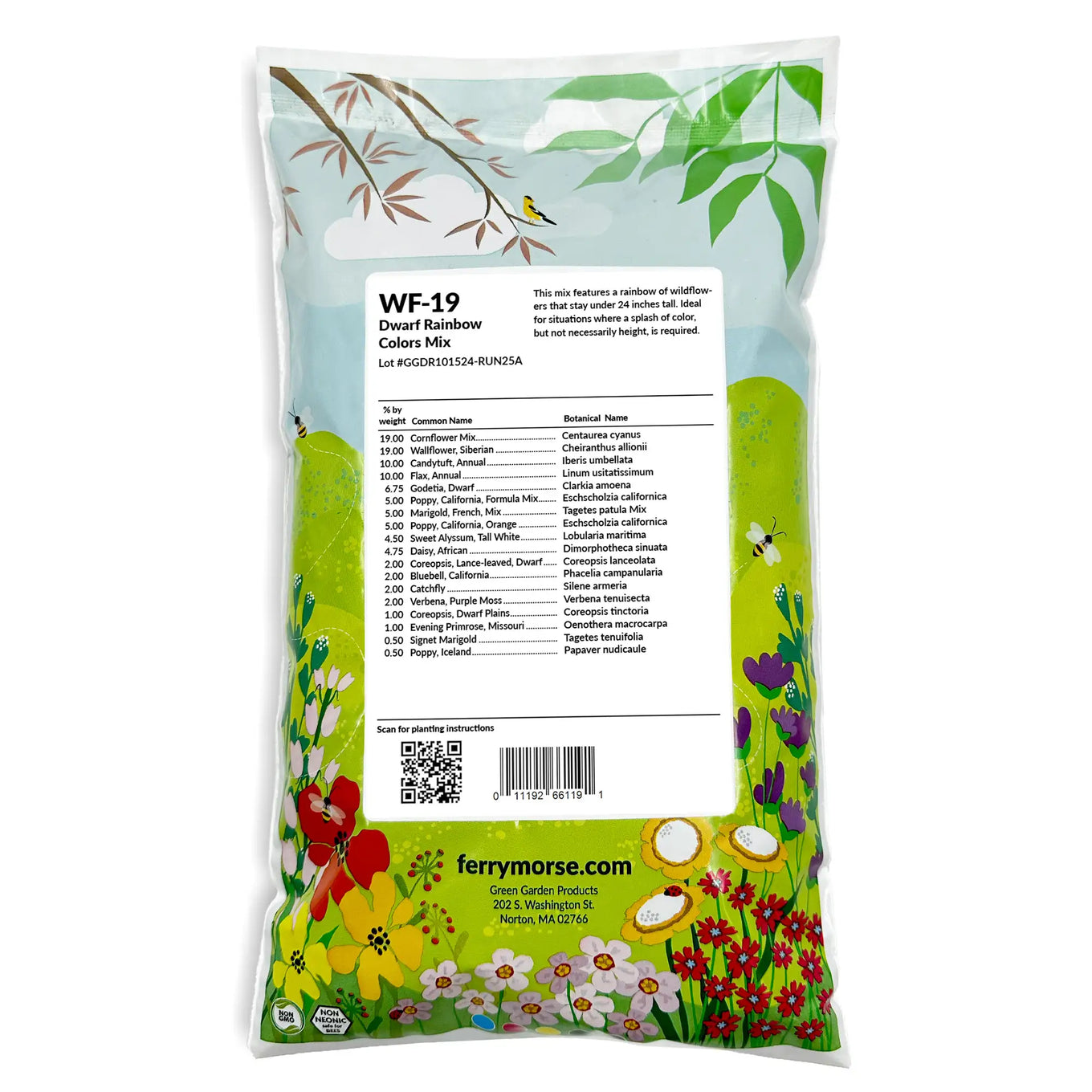 rainbow wildflower seeds Ferry-Morse Dwarf Rainbow Colors Mix Bulk Wildflower Seeds, 1lb