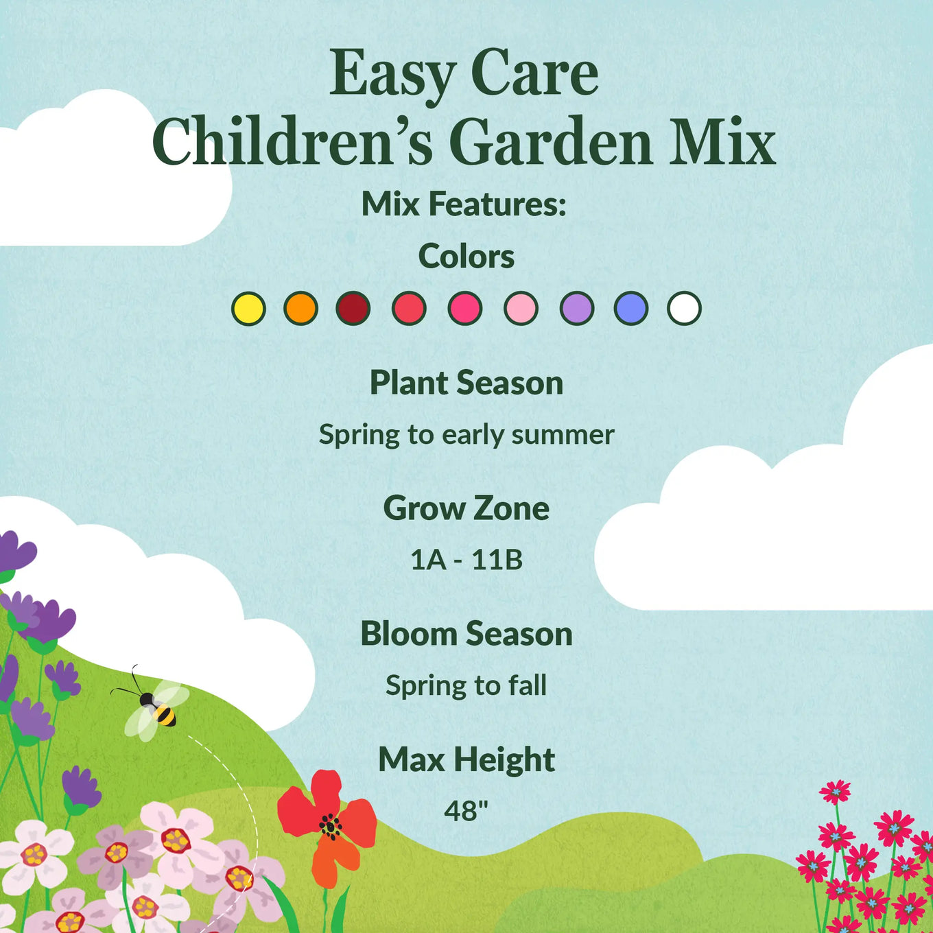 easy flower seeds for kids to grow Ferry-Morse Easy Care Children’s Garden Mix Bulk Flower Seeds, 1lb