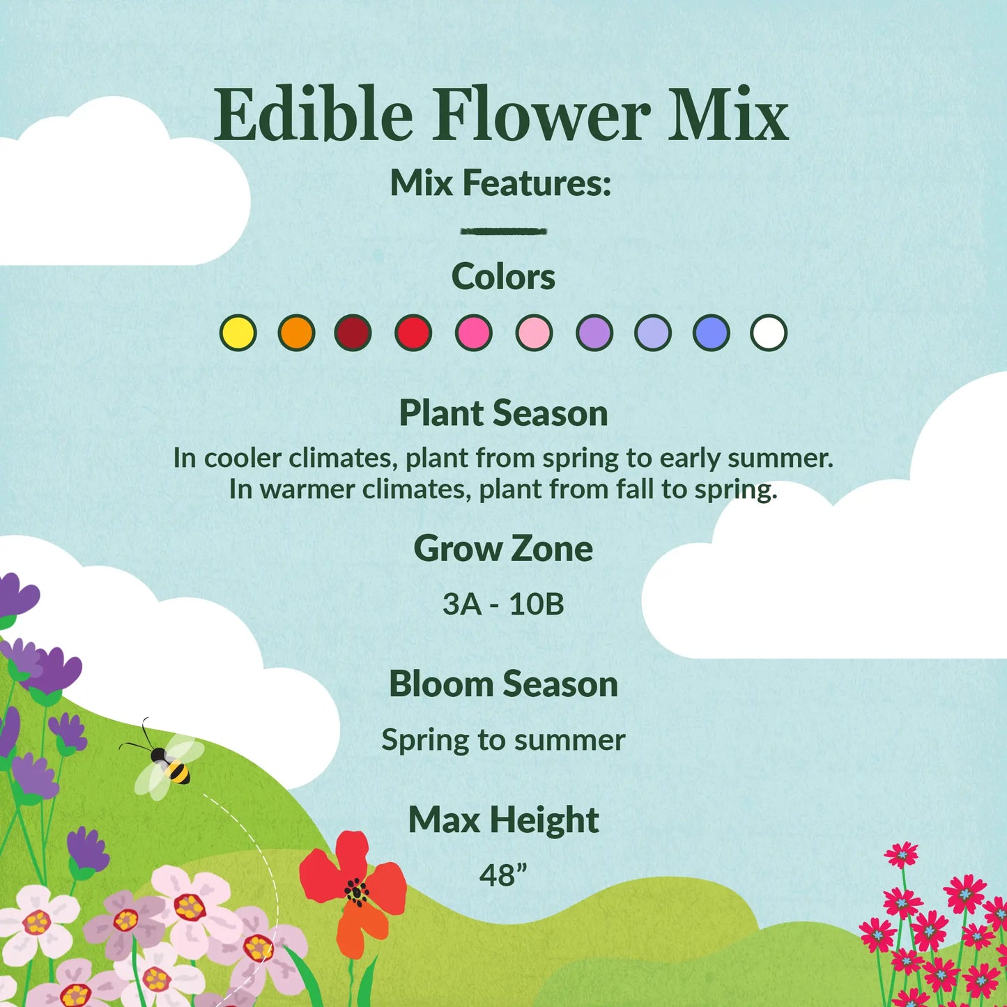 Edible Flower Mix Bulk Flower Seeds, 1lb
