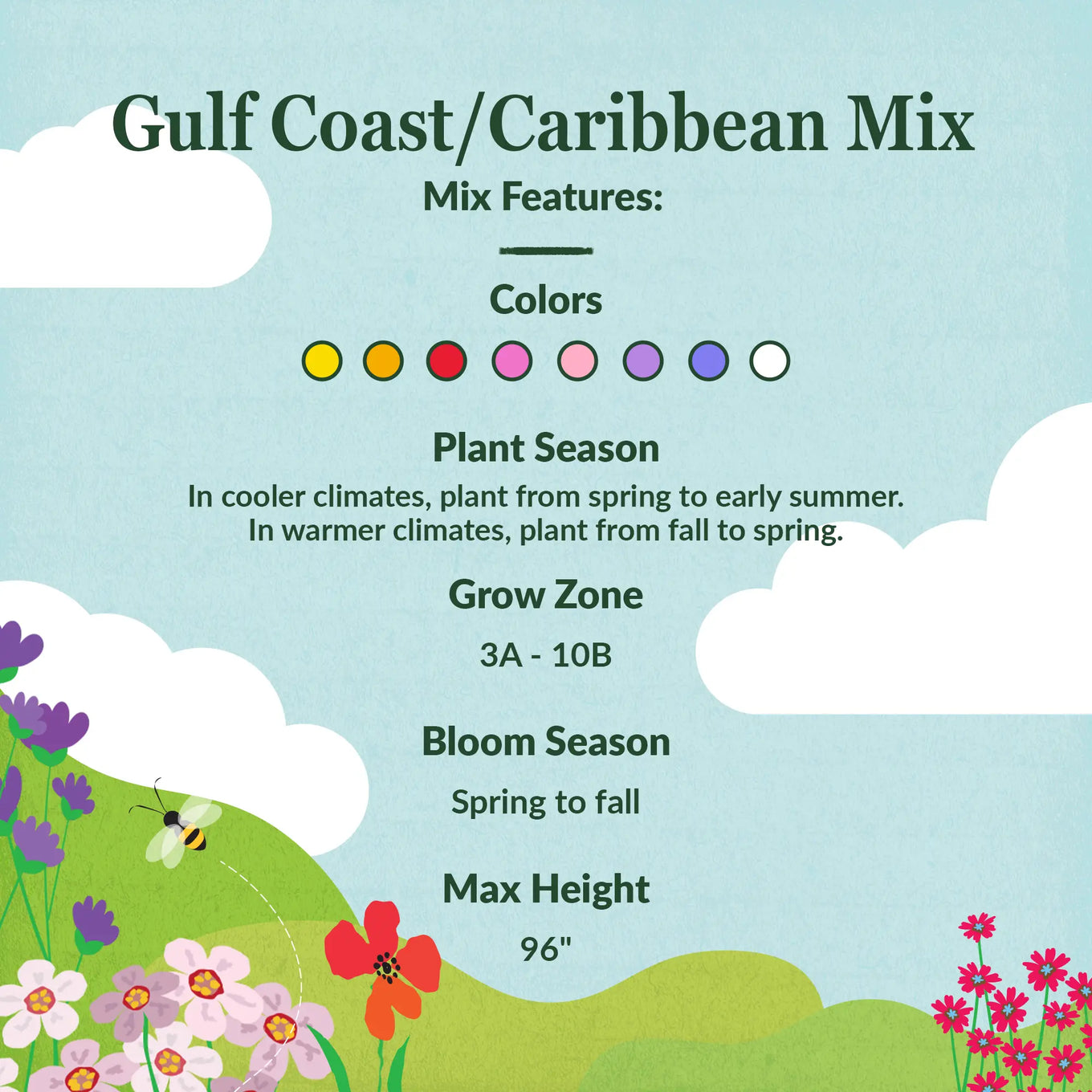 planting seeds caribbean Gulf Coast-Caribbean Mix Bulk Wildflower Seeds, 1lb