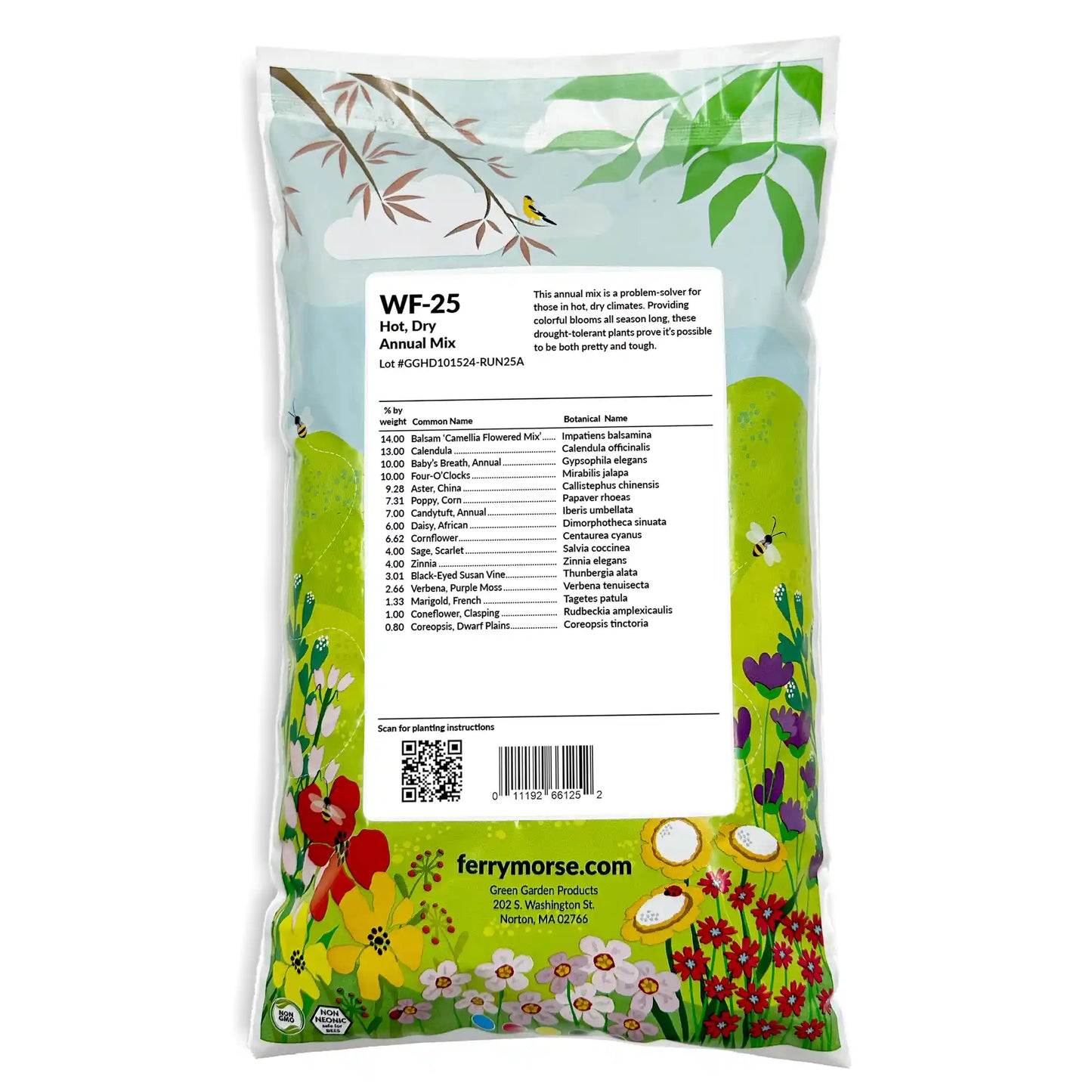 Hot, Dry Annual Mix Bulk Wildflower Seeds, 1lb