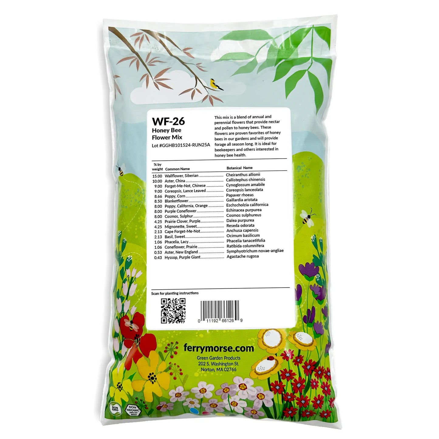Honey Bee Mix Bulk Flower Seeds, 1lb