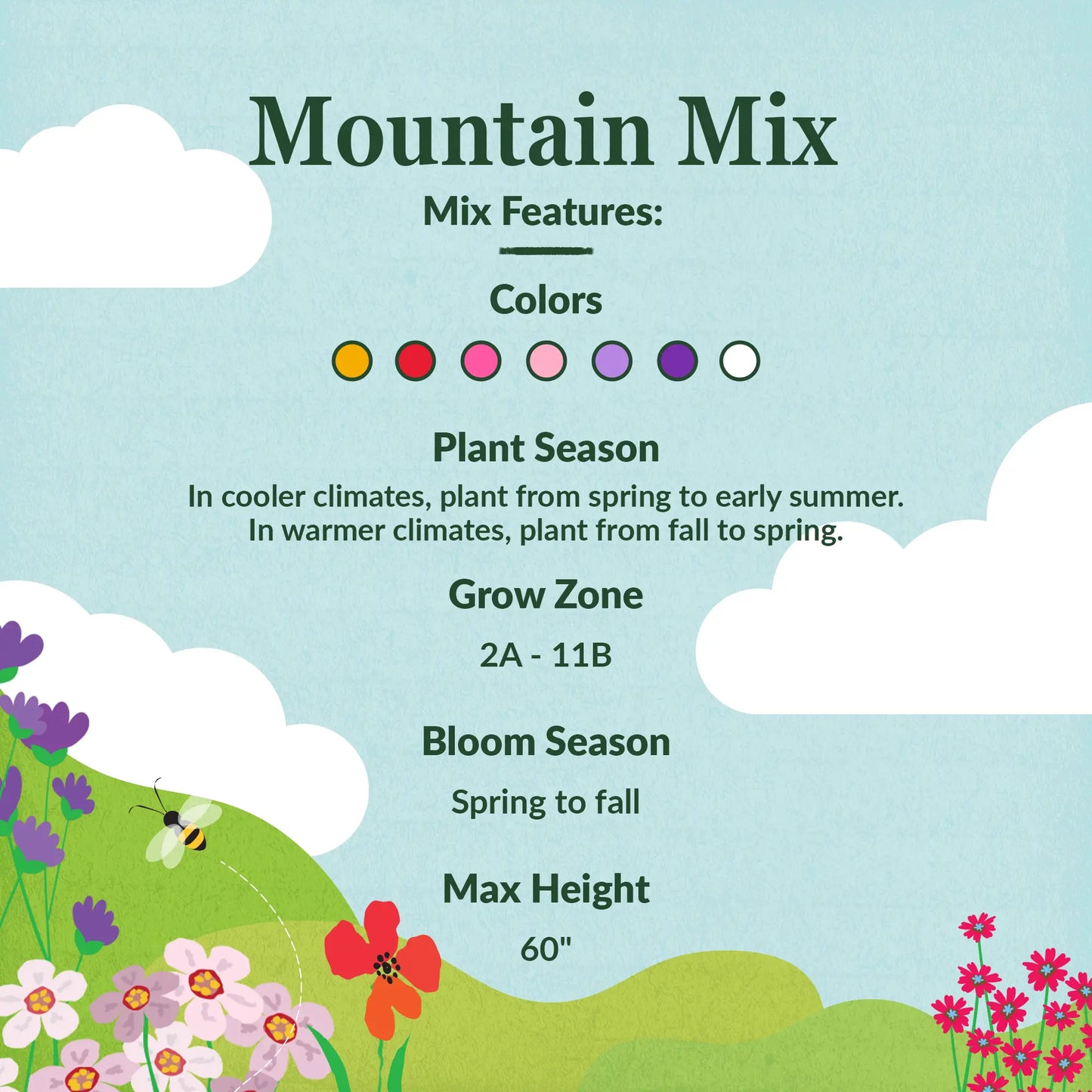 Rocky Mountain Mix Bulk Wildflower Seeds, 1lb