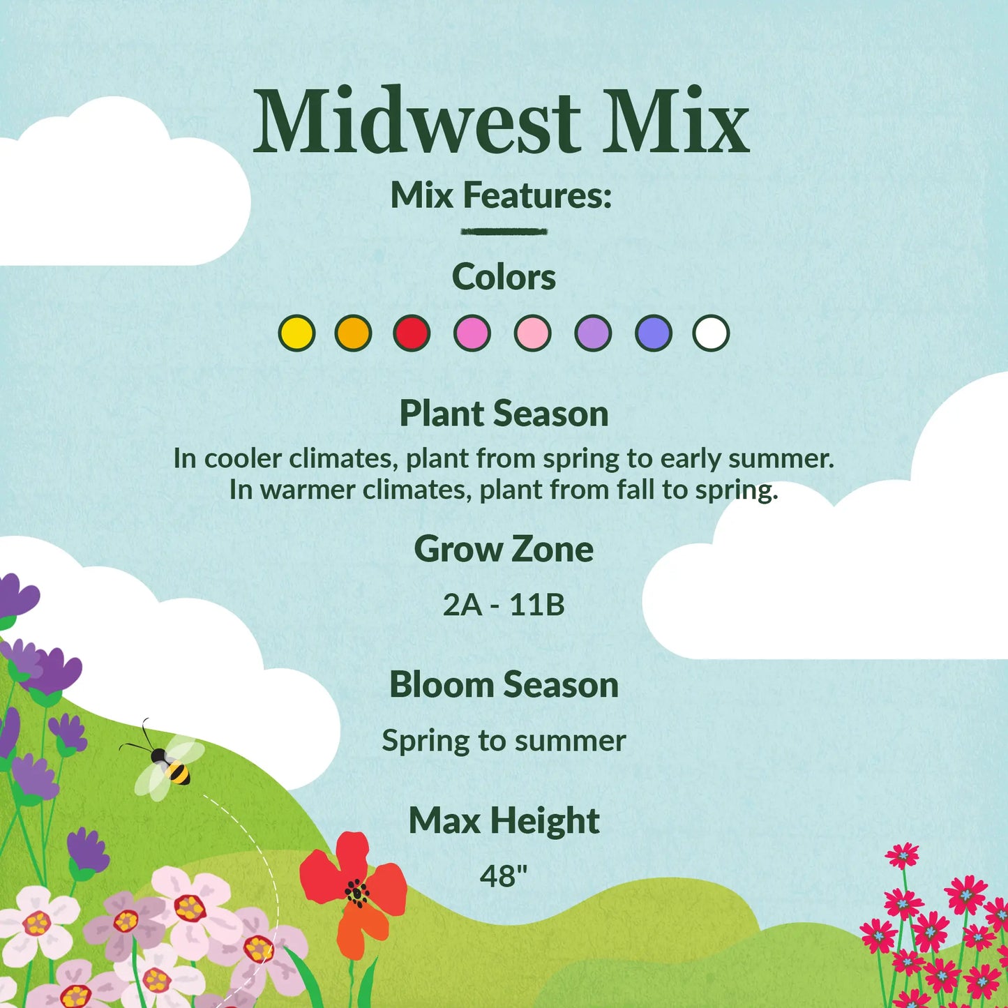 Midwest Mix Bulk Wildflower Seeds, 1lb