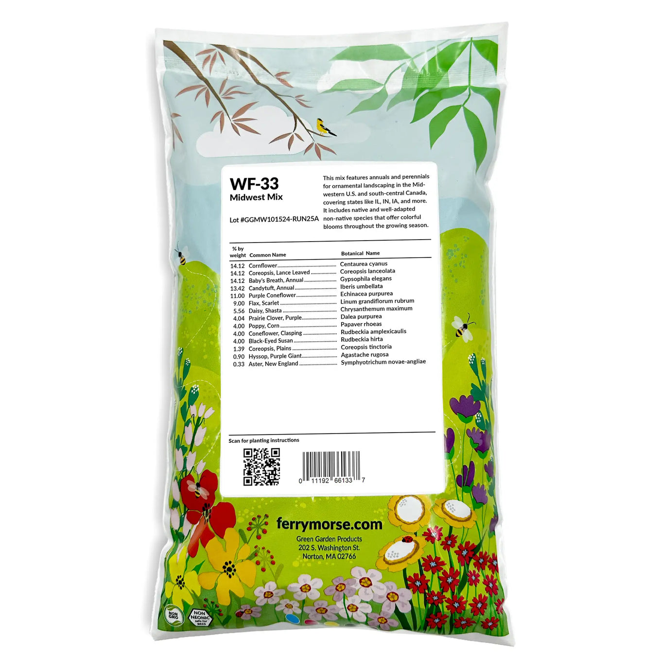 sack of wildflower seeds Ferry-Morse Midwest Mix Bulk Wildflower Seeds, 1lb