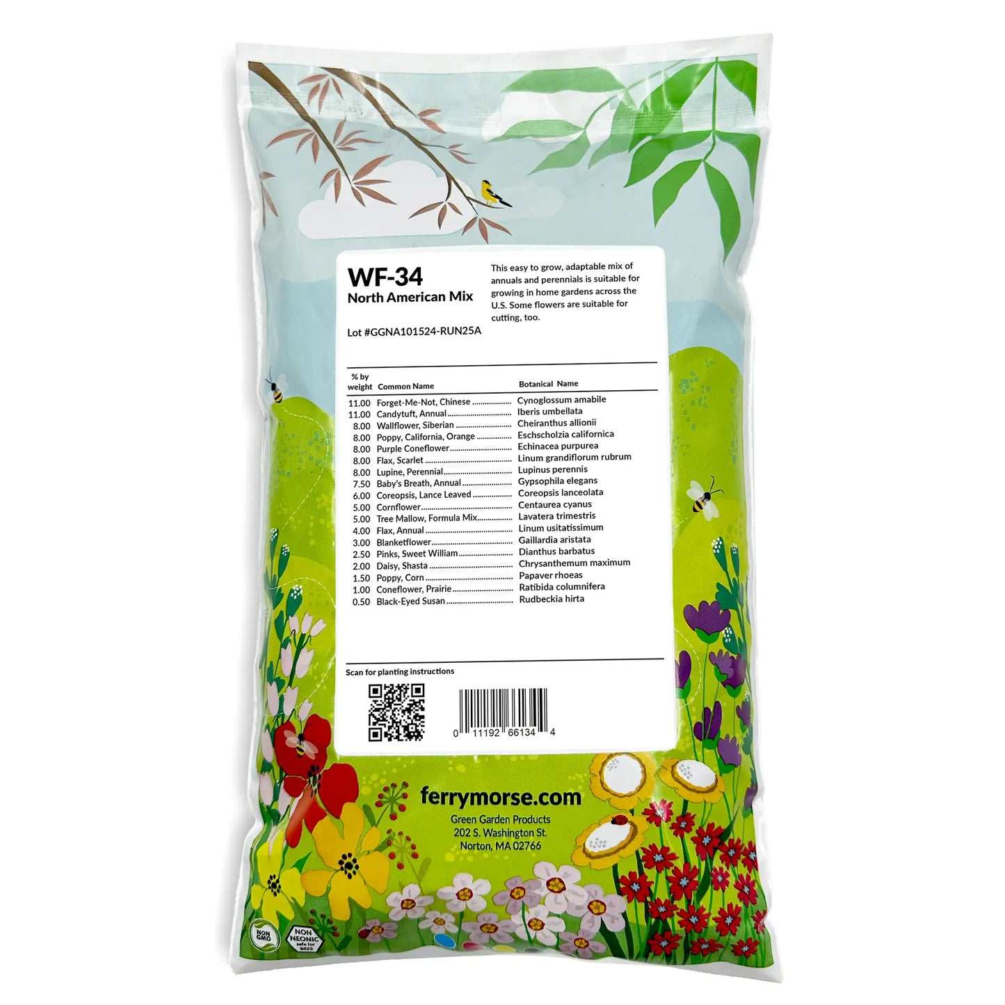 North American Mix Bulk Wildflower Seeds, 1lb
