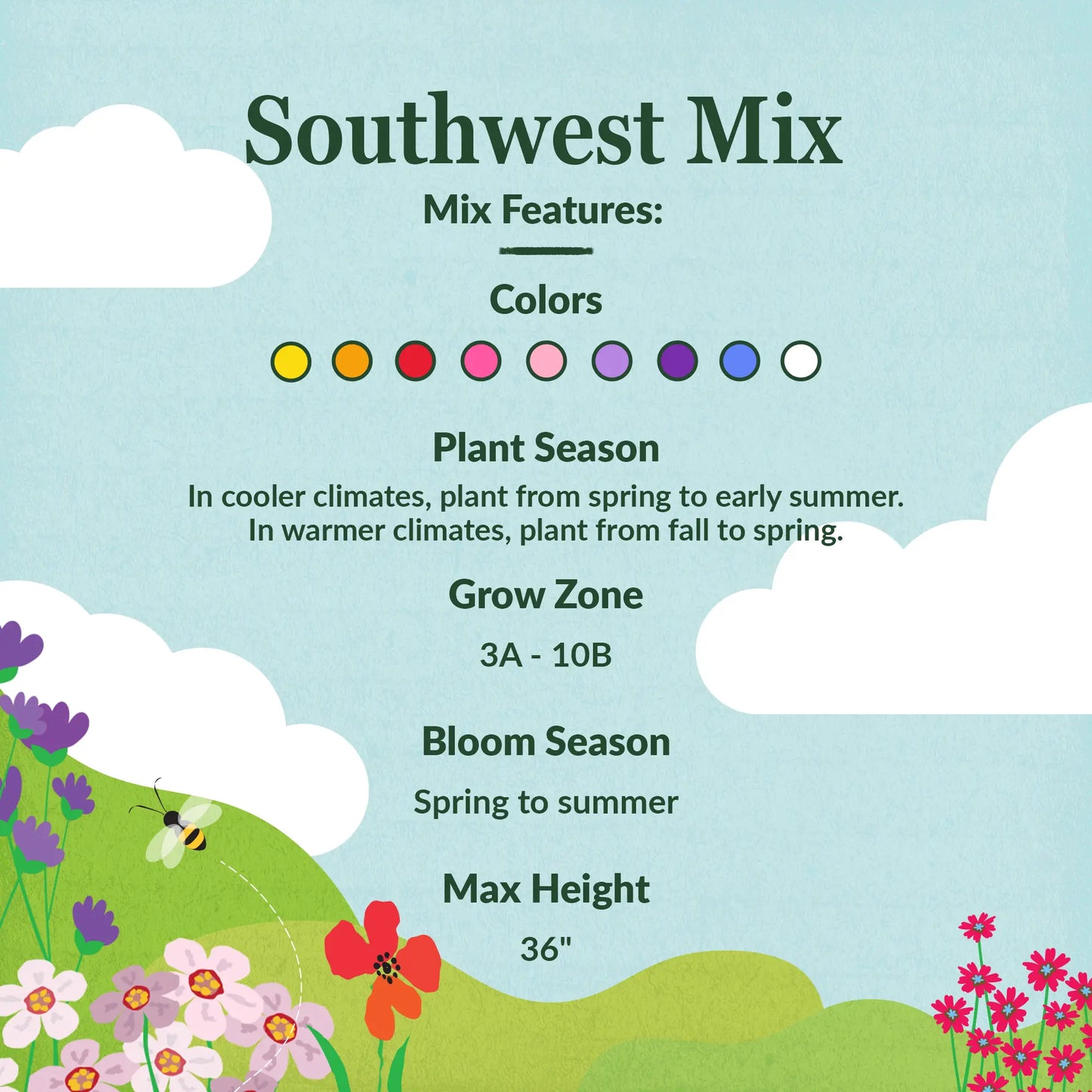 Southwest Mix Bulk Wildflower Seeds, 1lb