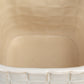 White Stoneware Planter with Debossed Woven Grid Pattern