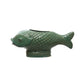 Debossed Stoneware Fish Planter with Reactive Glaze, Turquoise