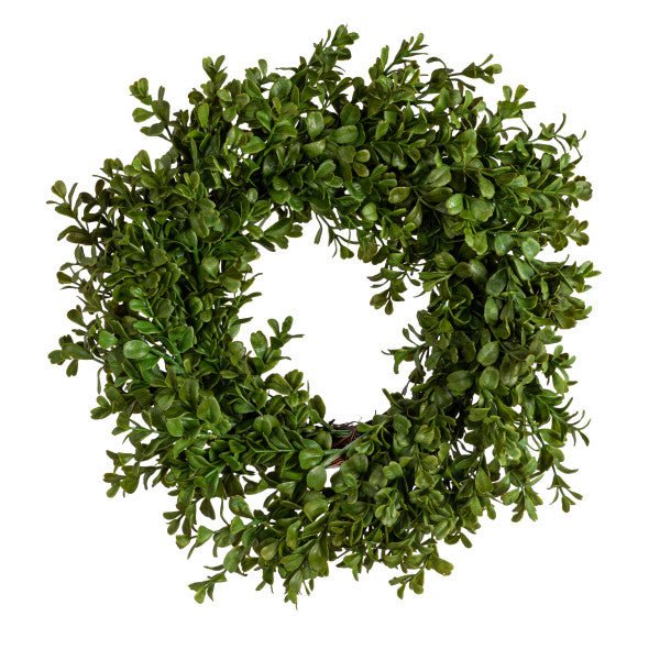 Green Faux Boxwood Wreath (13" Diameter) - Ferry - Morse