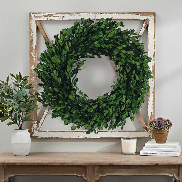 Green Faux Boxwood Wreath (13" Diameter) - Ferry - Morse