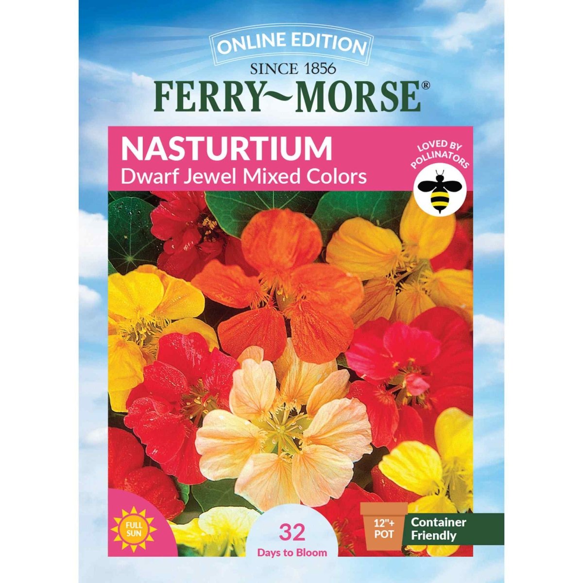 Nasturtium, Jewel Mixed Colors Seeds, 4.2g - Ferry - Morse