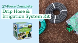 37-Piece complete drip hose & irrigation system kit.