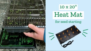 10x20" Heat mat for seed starting. Many seeds need a warm environment to germinate. Nature provides this in the Spring when the ground warms. But if it's still cold with a heat mat, your seeds get a jump start on the season by starting indoors when the outside temperatures are still to cold, a heat mat provides that.