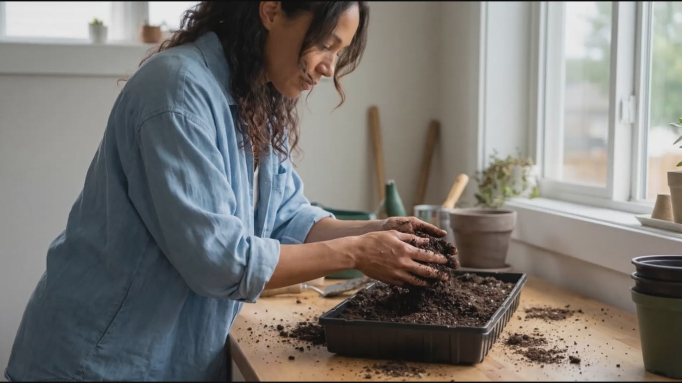 Step by step video on how to use Jiffy peat pellets, explaining the size difference. 