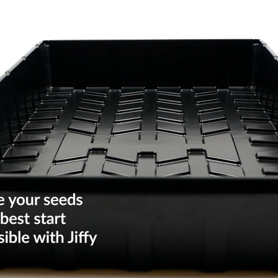 Jiffy watertight seed starting tray. 2" depth allows room for various size peat pellets, small peat pots or peat strips. Designed to fit perfectly with Jiffy clear humidity dome. Give your seeds the best start possible with Jiffy