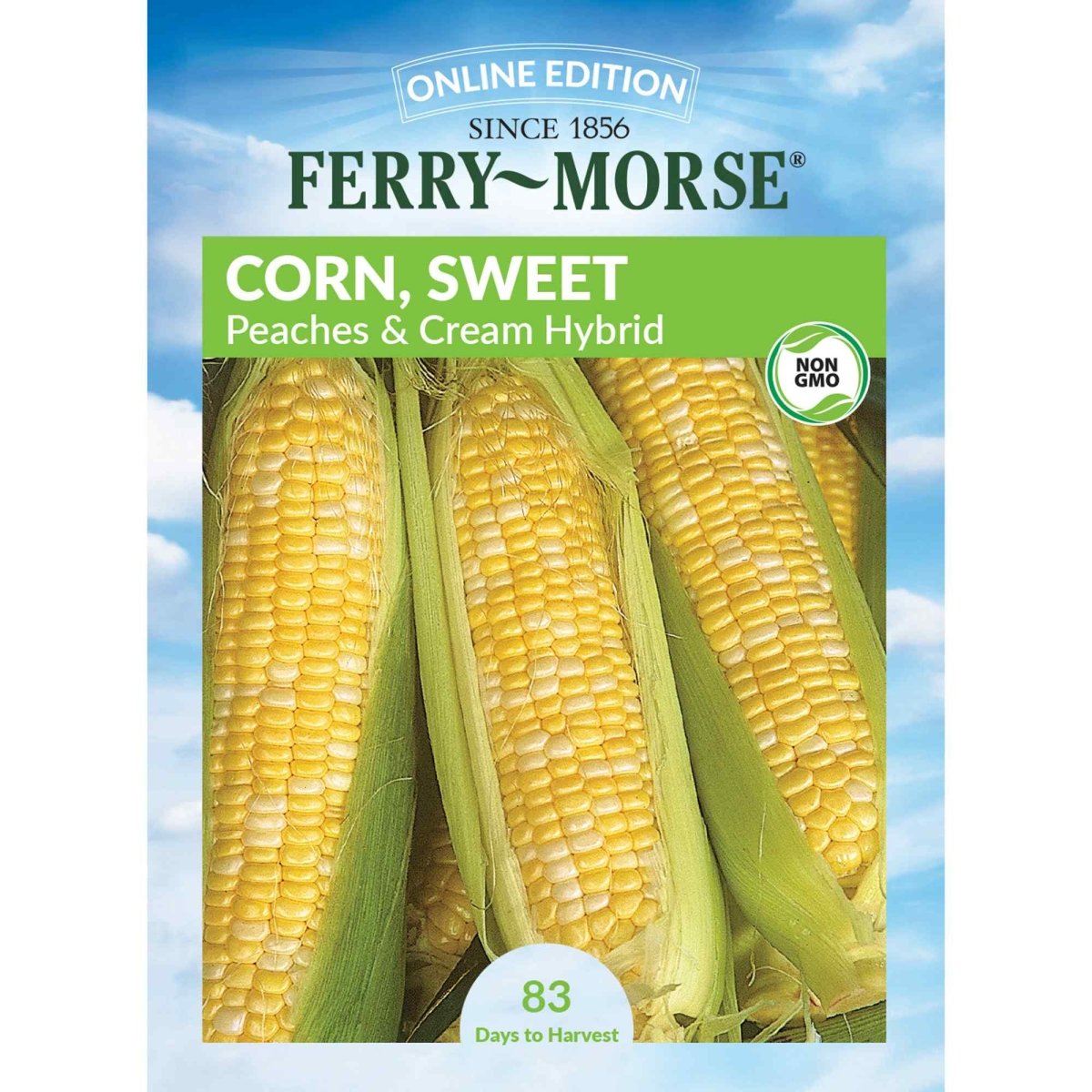 Sweet Corn, Peaches & Cream Hybrid Seeds, 14.9g - Ferry - Morse