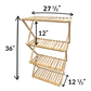A multi-tiered indoor plant stand made of bamboo
