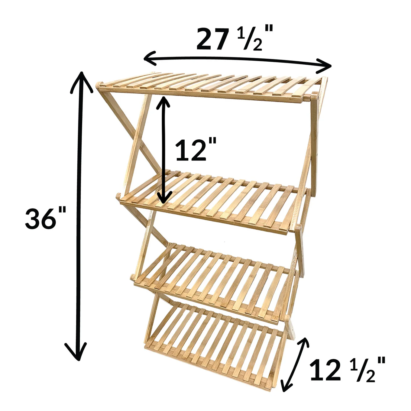A multi-tiered indoor plant stand made of bamboo