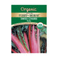 Image of the front of Organic Ruby Swiss Chard seeds packet.