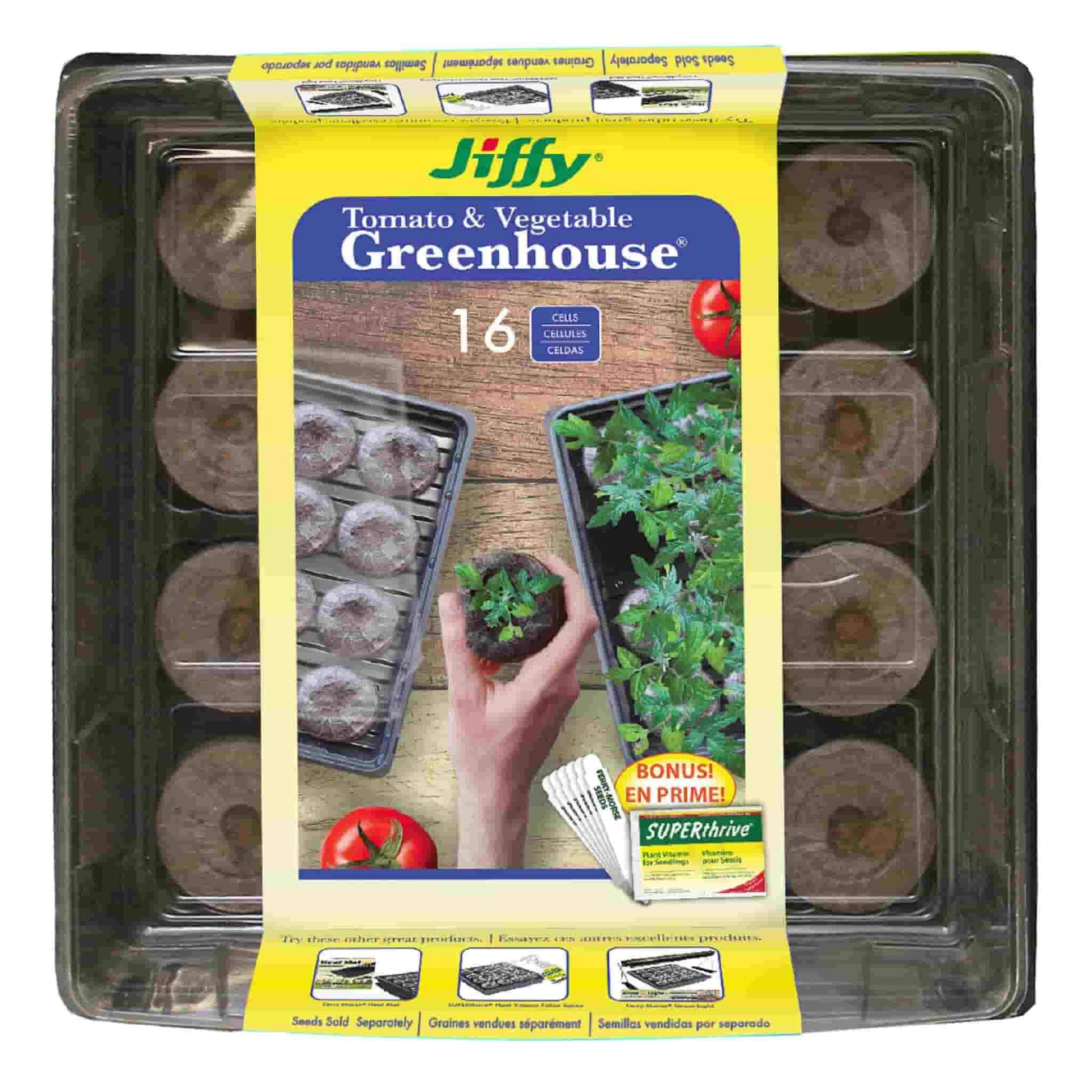 Jiffy 16 Pellet Tomato & Vegetable Greenhouse with SUPERthrive