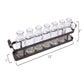 Seven Glass Bottle Vases on Rectangular Metal Tray